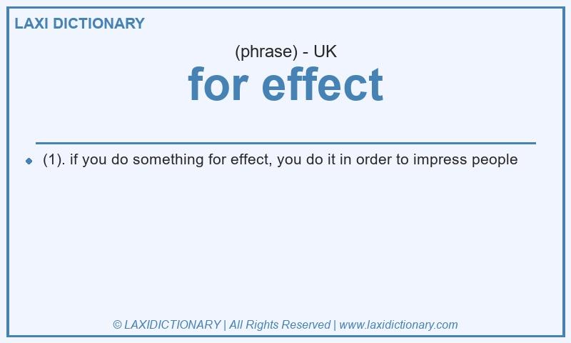Definition for effect in British English