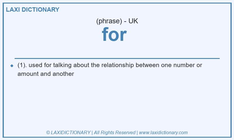 Definition for in British English