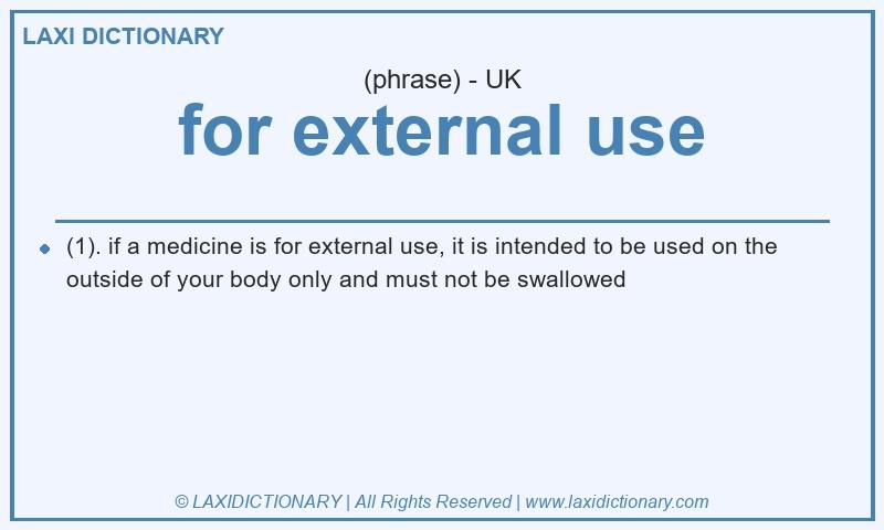 Definition for external use in British English