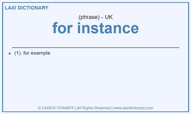 Definition for instance in British English