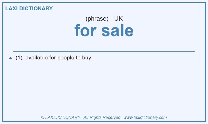 Definition for sale in British English