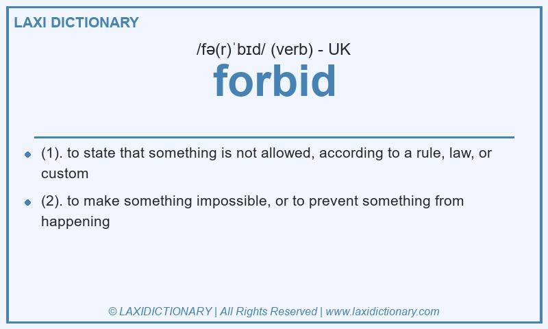 Definition forbid in British English