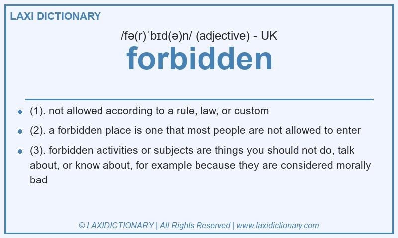 Definition forbidden in British English