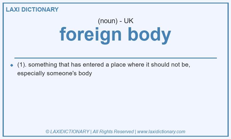 Definition foreign body in British English