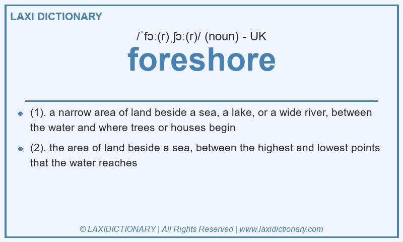 Definition foreshore in British English
