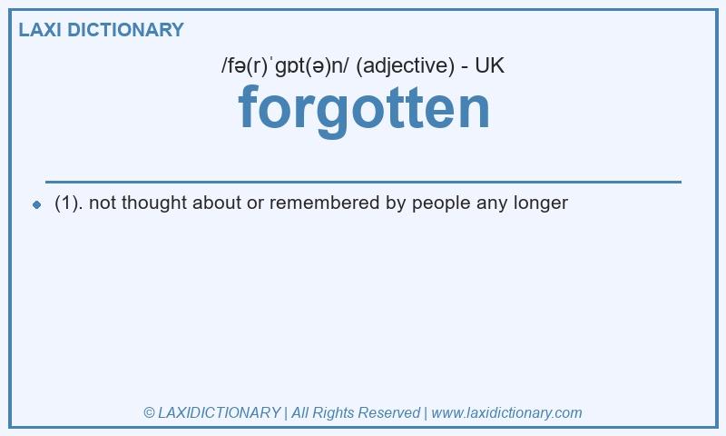 Definition forgotten in British English