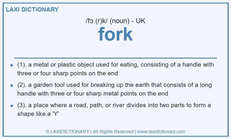Definition fork in British English