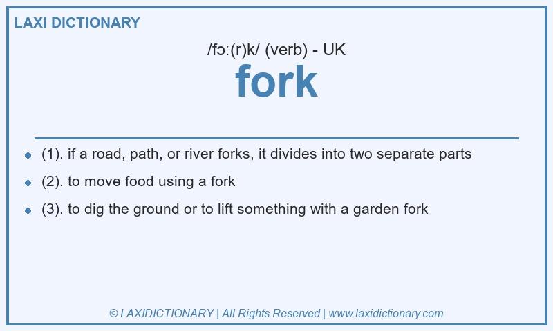 Definition fork in British English