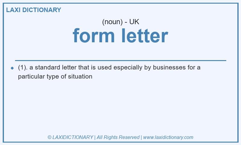 Definition form letter in British English