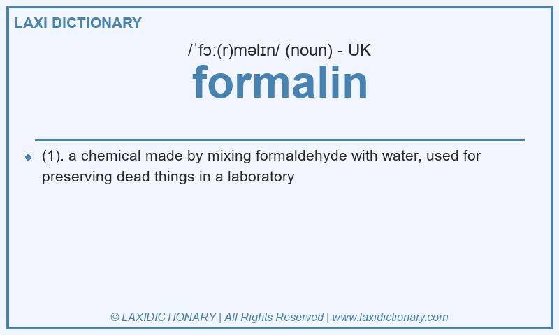 Definition formalin in British English