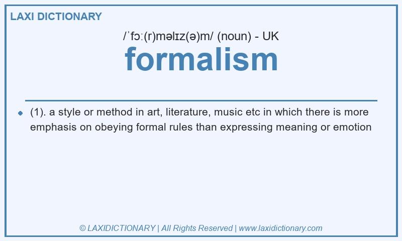 Definition formalism in British English
