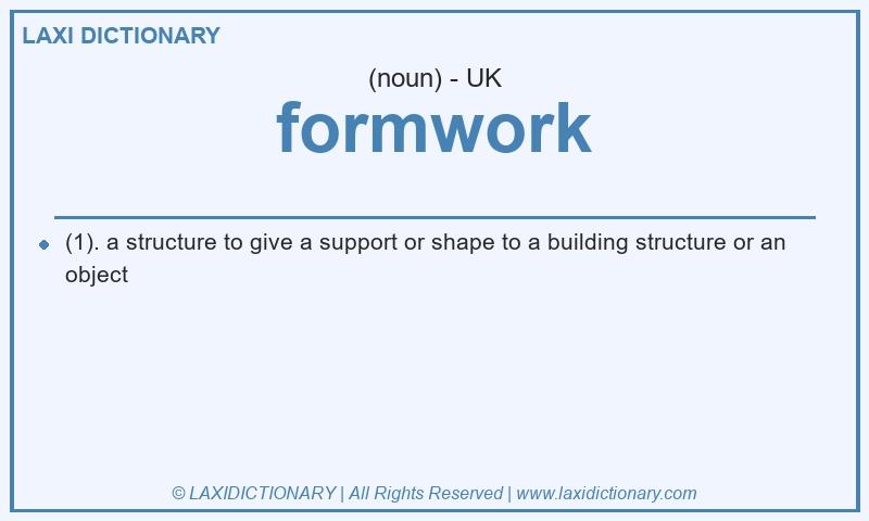 Definition formwork in British English