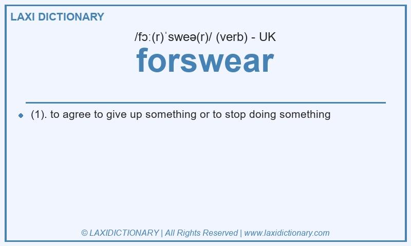 Definition forswear in British English
