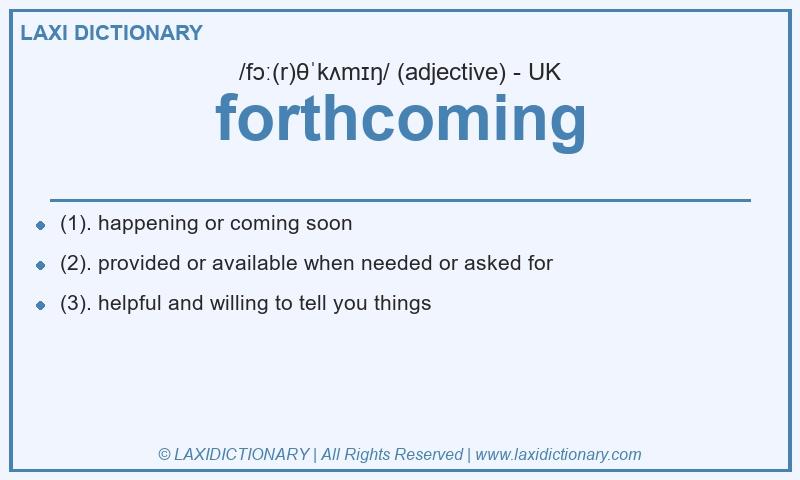 Definition forthcoming in British English