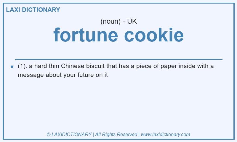 Definition fortune cookie in British English