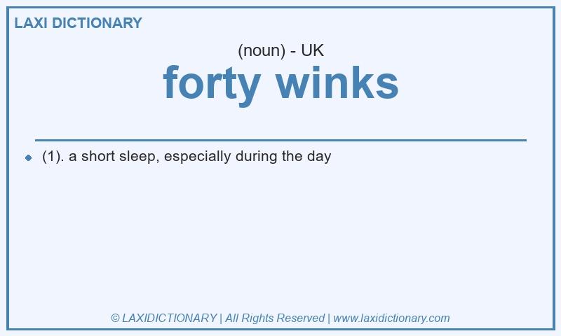 Definition forty winks in British English