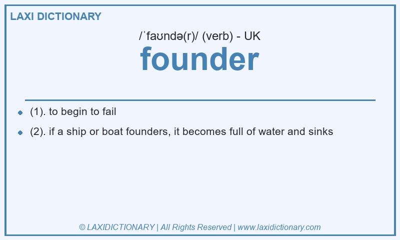 Definition founder in British English