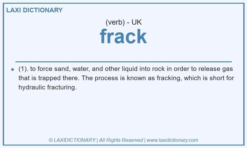 Definition frack in British English