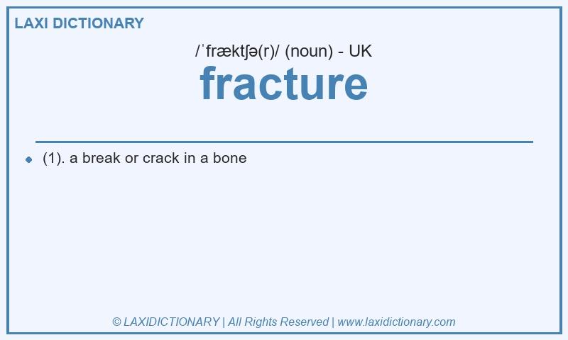 Definition fracture in British English