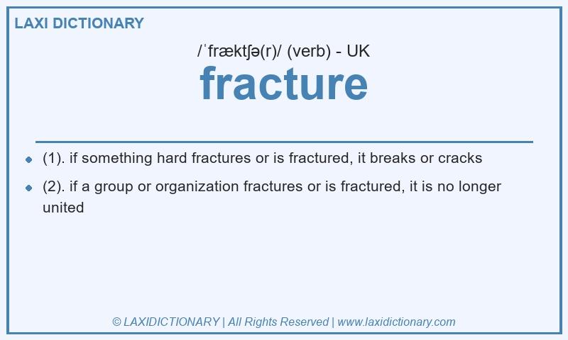 Definition fracture in British English
