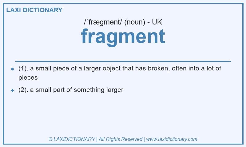 Definition fragment in British English