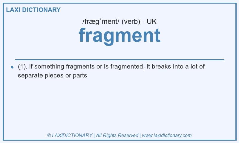 Definition fragment in British English