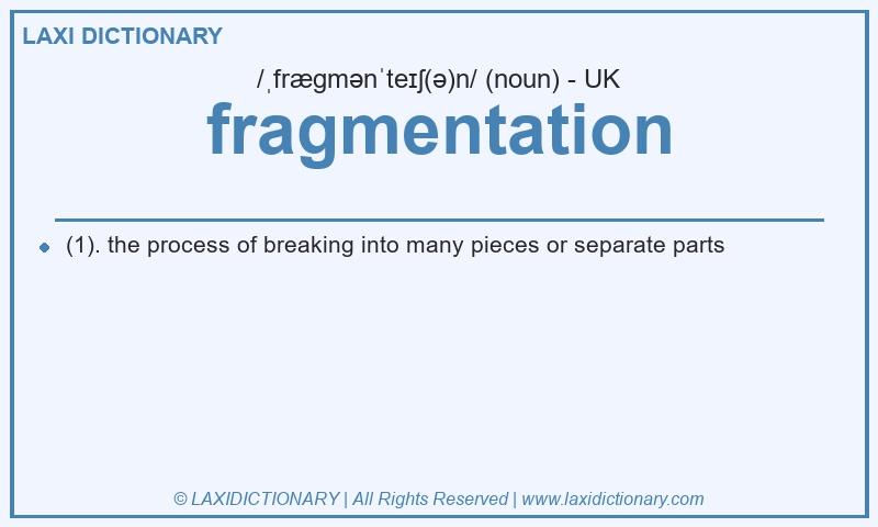 Definition fragmentation in British English