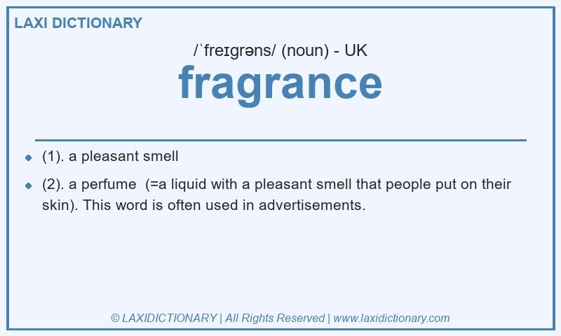 Definition fragrance in British English