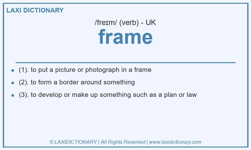 Definition frame in British English