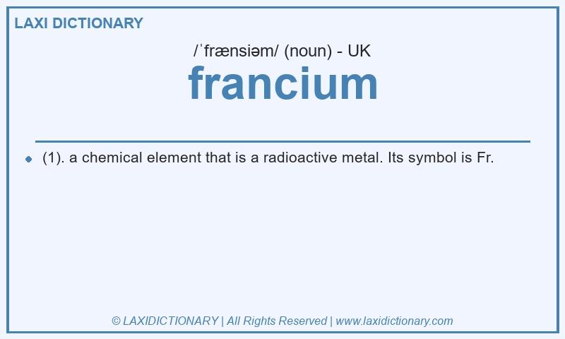 Definition francium in British English