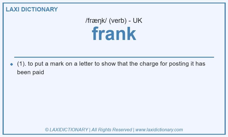 Definition frank in British English