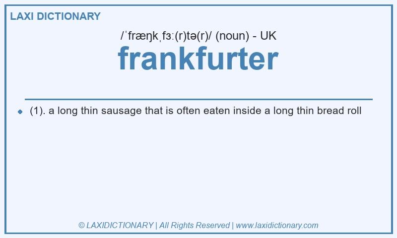Definition frankfurter in British English