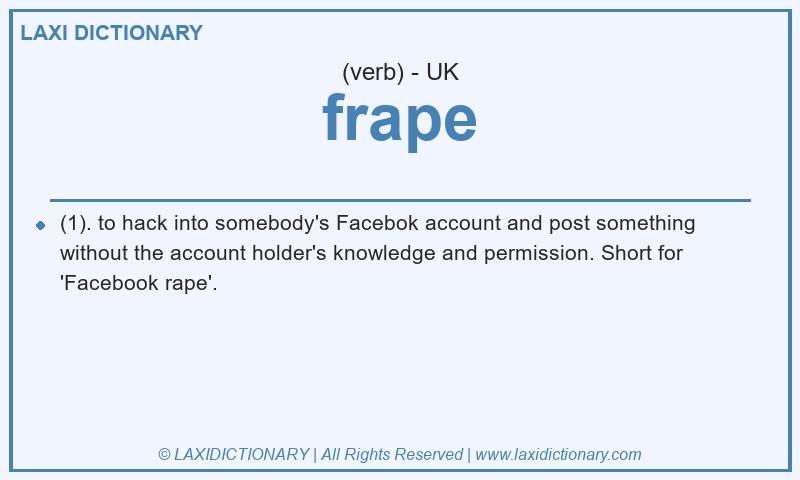 Definition frape in British English
