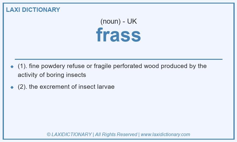 Definition frass in British English
