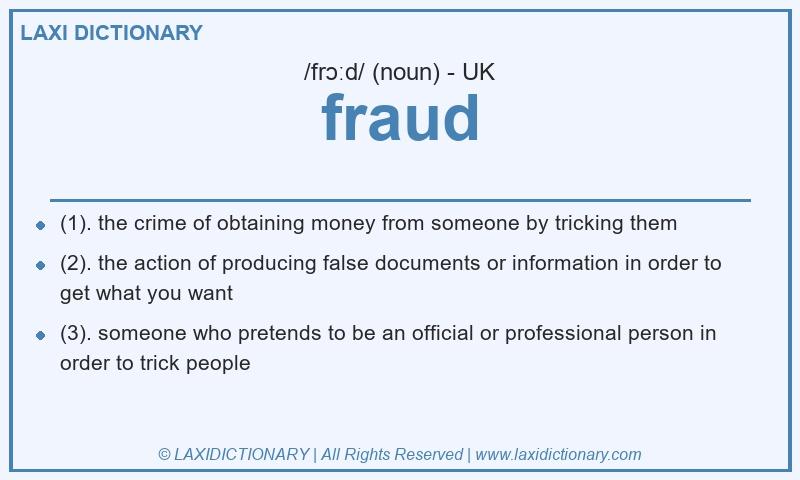 Definition fraud in British English