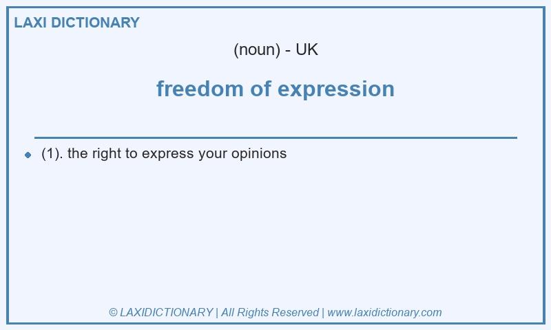 Definition freedom of expression in British English
