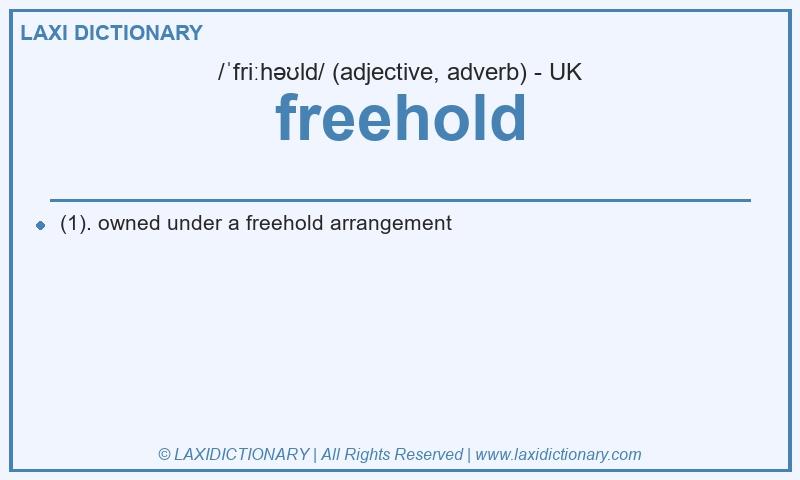 Definition freehold in British English