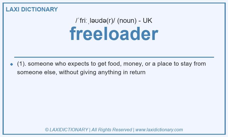 Definition freeloader in British English