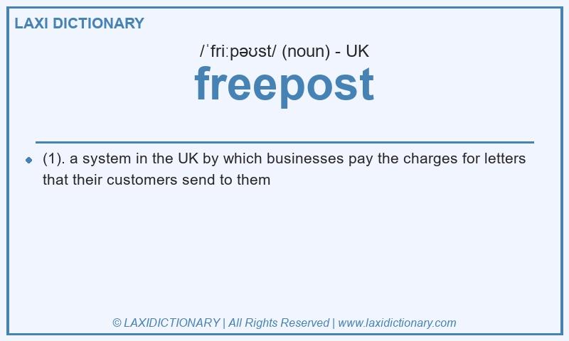 Definition freepost in British English