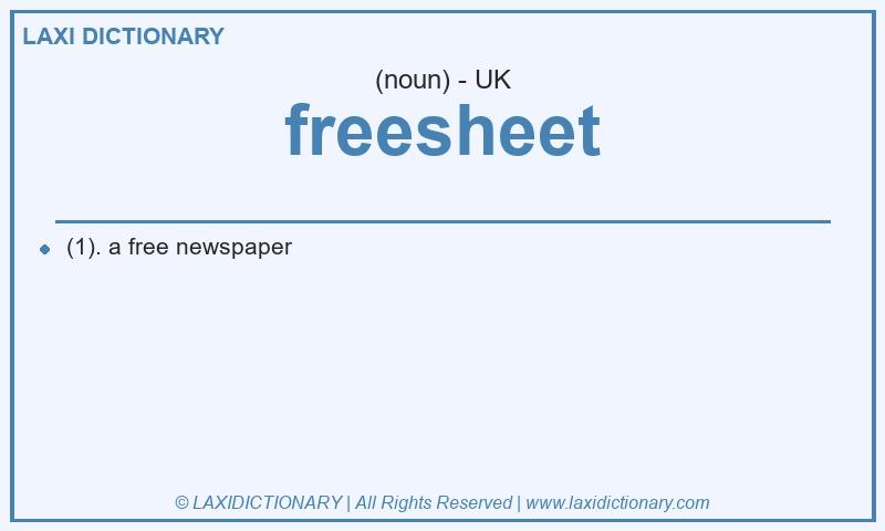 Definition freesheet in British English