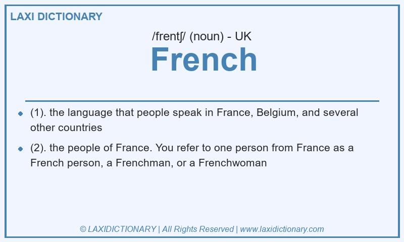 Definition French in British English