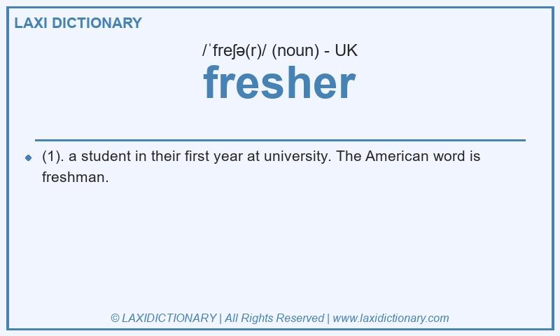 Definition fresher in British English