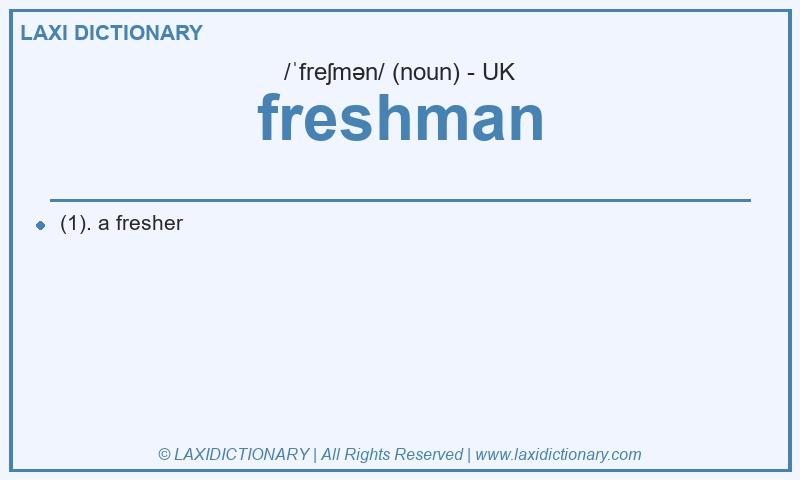 Definition freshman in British English