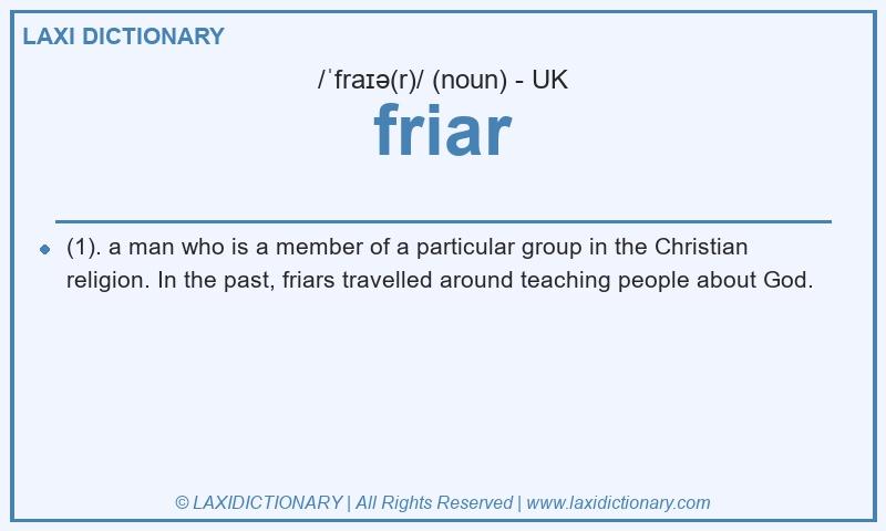 Definition friar in British English