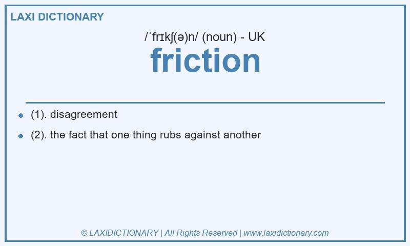 Definition friction in British English