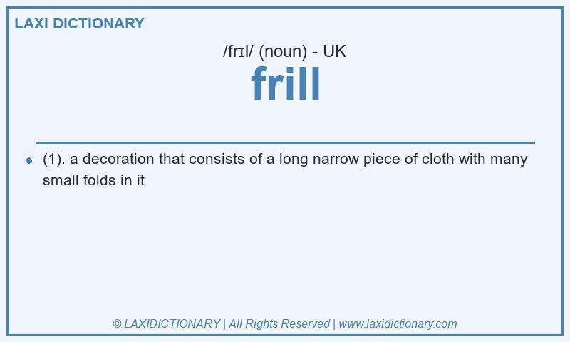 Definition frill in British English