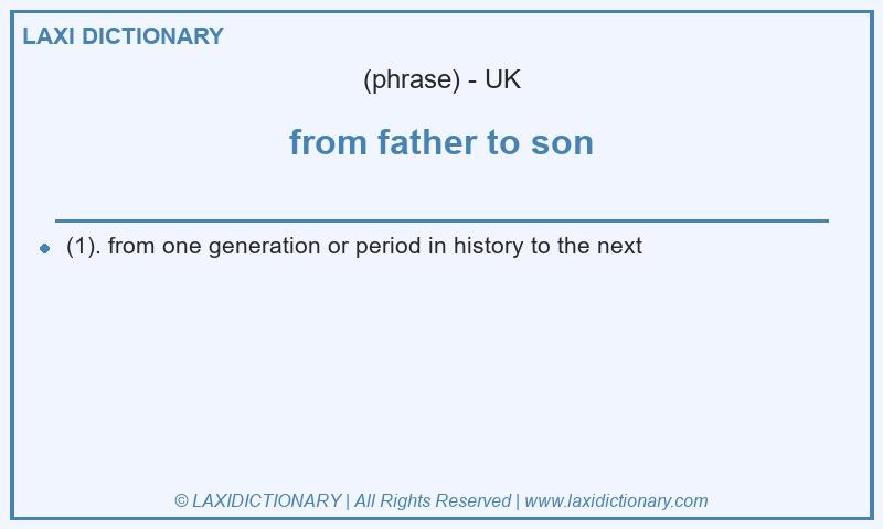 Definition from father to son in British English