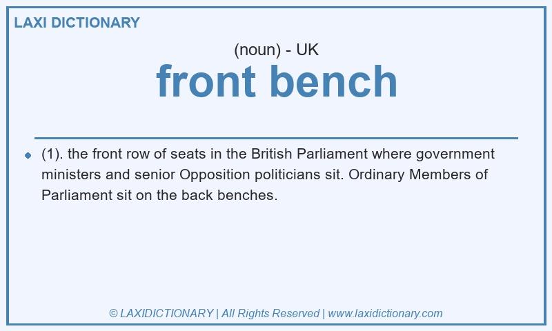 Definition front bench in British English