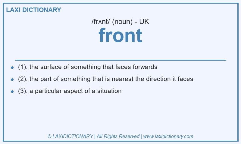 Definition front in British English