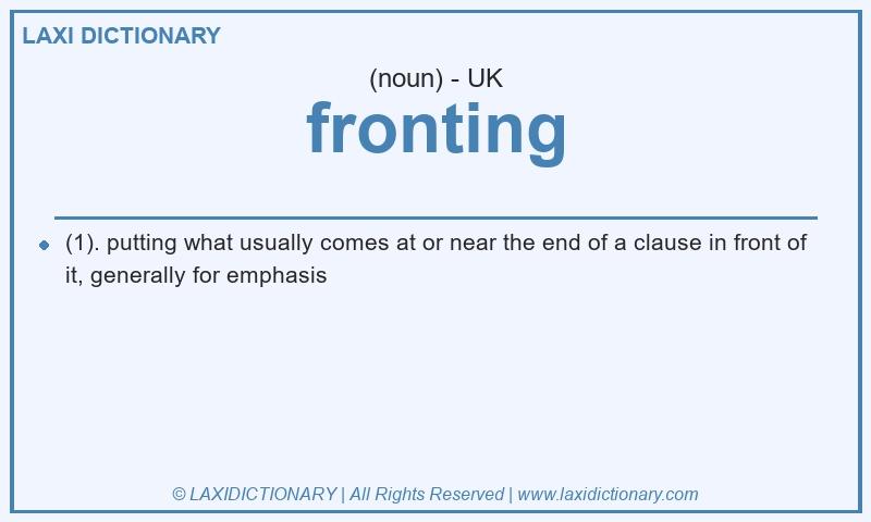 Definition fronting in British English